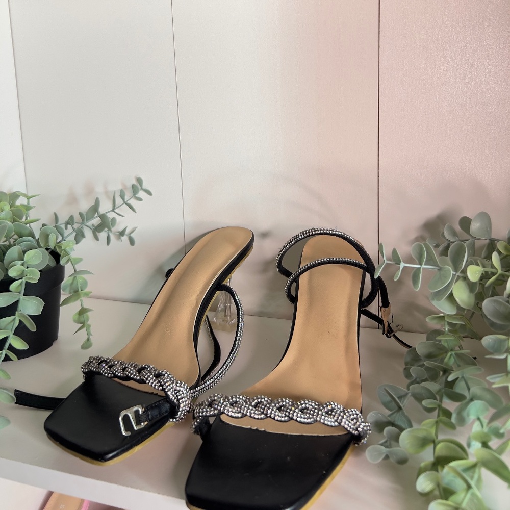 Black diamond strap heels size 9 (no box)